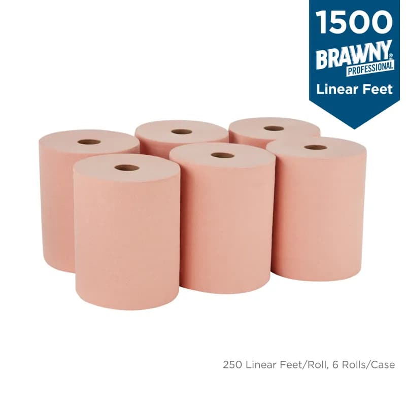 Brawny® Professional Cleaning Wipe 10X10 IN 250 FT 1 DRC Orange Refill Roll 6/Case