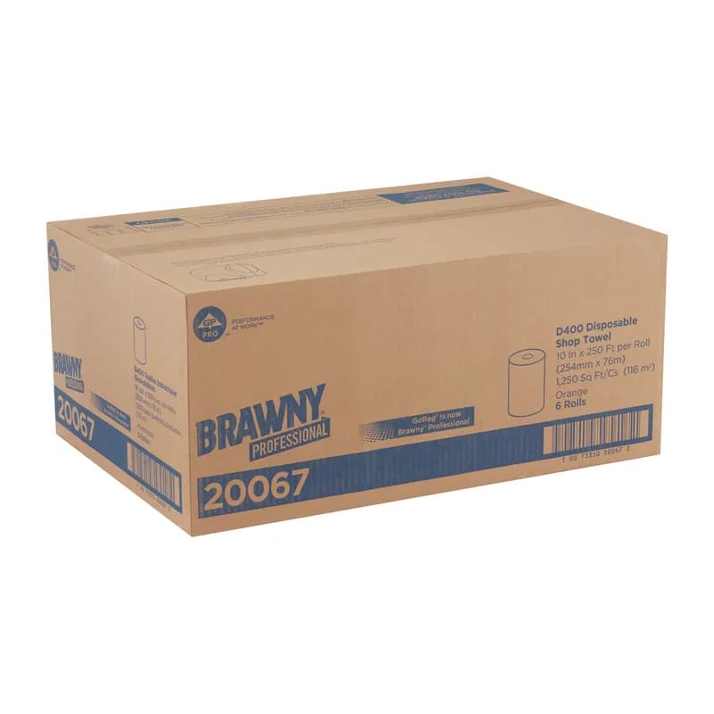 Brawny® Professional Cleaning Wipe 10X10 IN 250 FT 1 DRC Orange Refill Roll 6/Case
