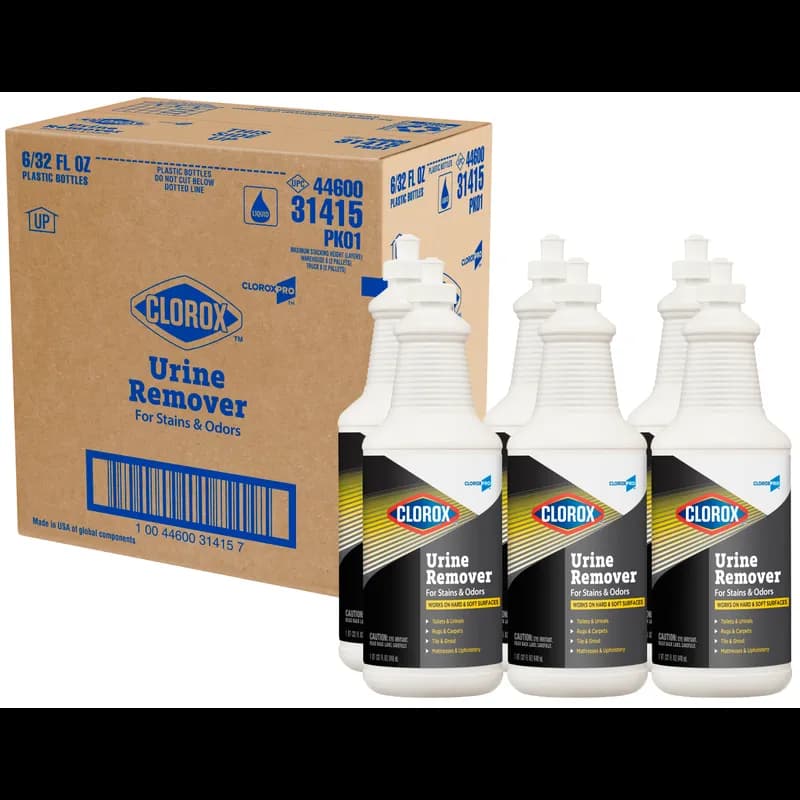 Clorox® Floral Urine Remover 1 QT Multi Surface RTU Hydrogen Peroxide Pull Top 6/Case