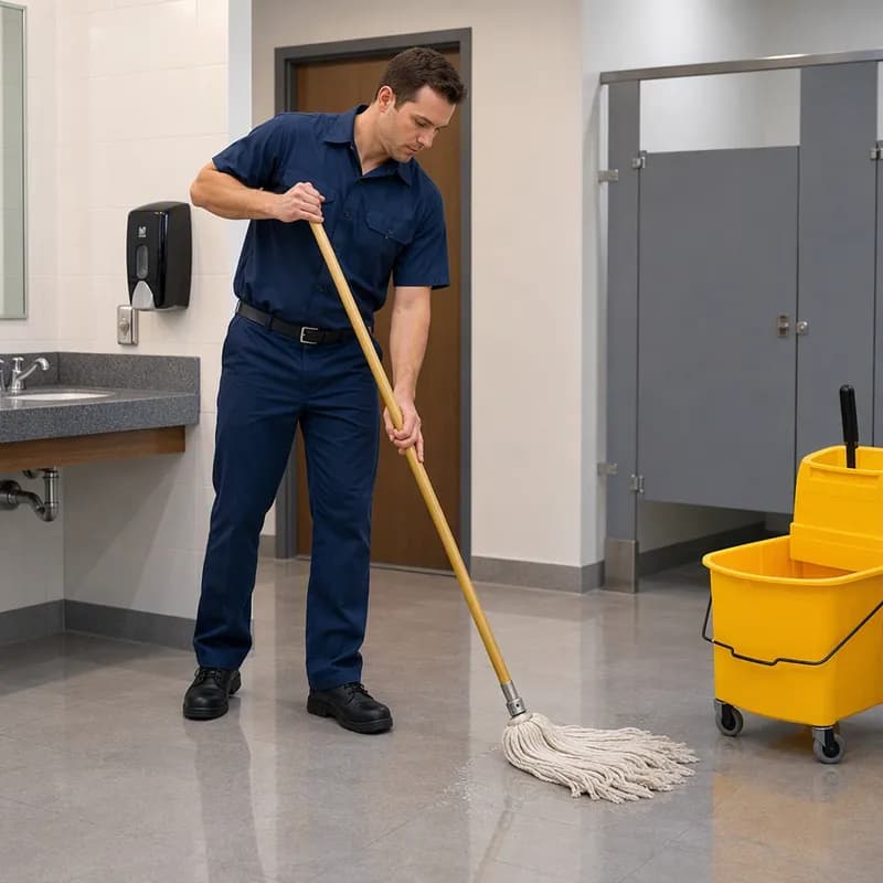 Safeguard™ Mop Handle 1.125 IN 60IN Natural Screw End 1/Each