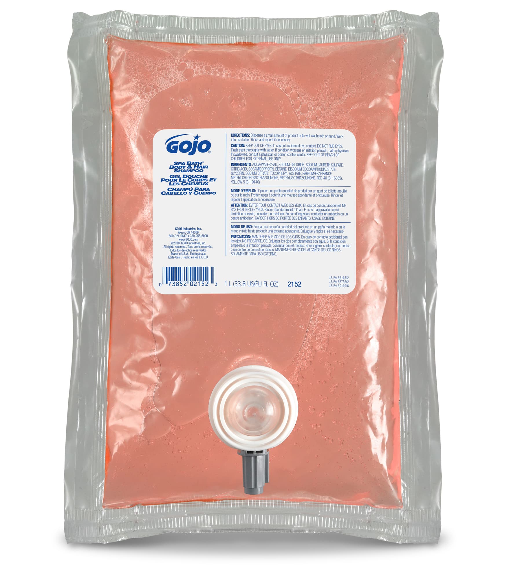 GOJO® SPA BATH® Hair & Body Wash Liquid 1000 mL 9X6X1.75 IN Refill For NXT 1000 8/Case