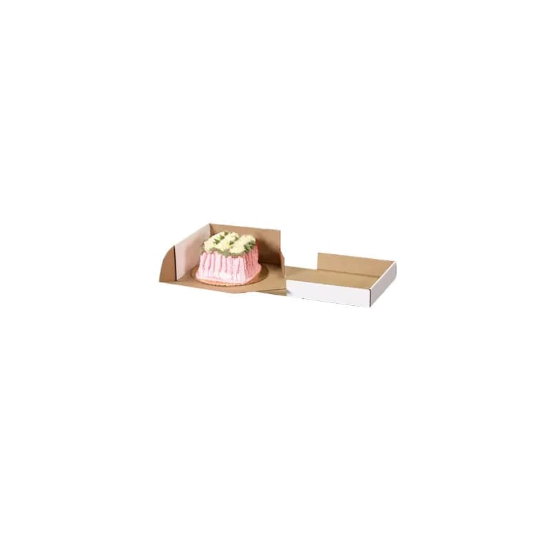 Cake Box 1/2 Size 19X14X5.5 IN Corrugated Paperboard White Kraft Rectangle 25/Case