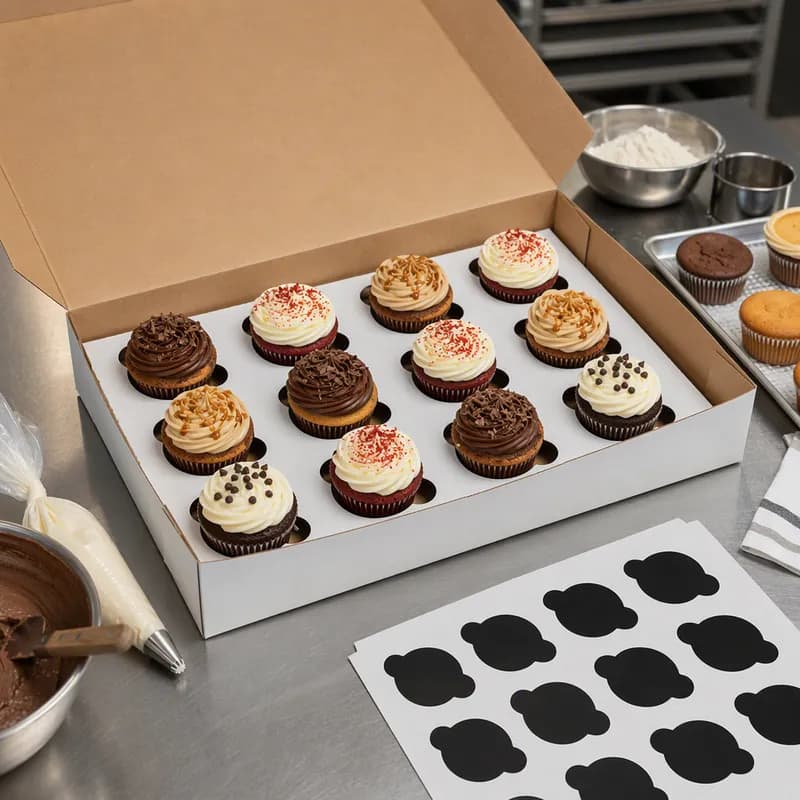 Cupcake Insert Jumbo 18.9375X13.9375X0.625 IN 12 Compartment Cardboard White Kraft 200/Case