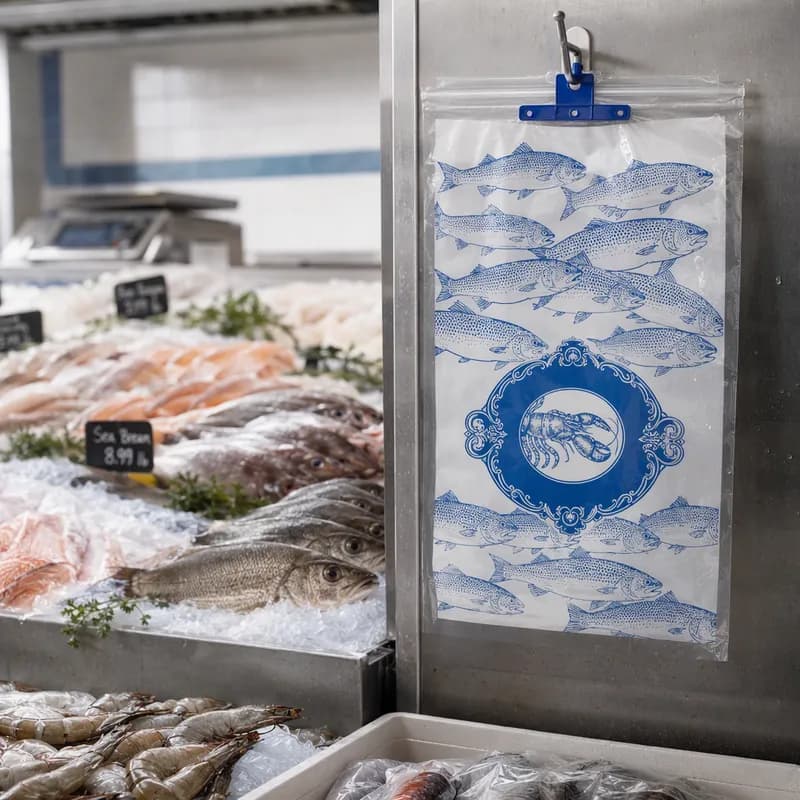 Seafood Bag 12X18 IN Plastic Header 1000/Case