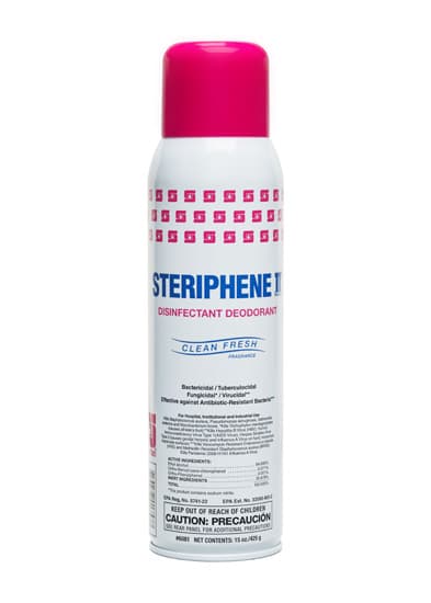 Steriphene II® Brand Disinfectant Deodorant Clean Fresh Fragrance Yellow Aerosol RTU 20 FLOZ 12/Case