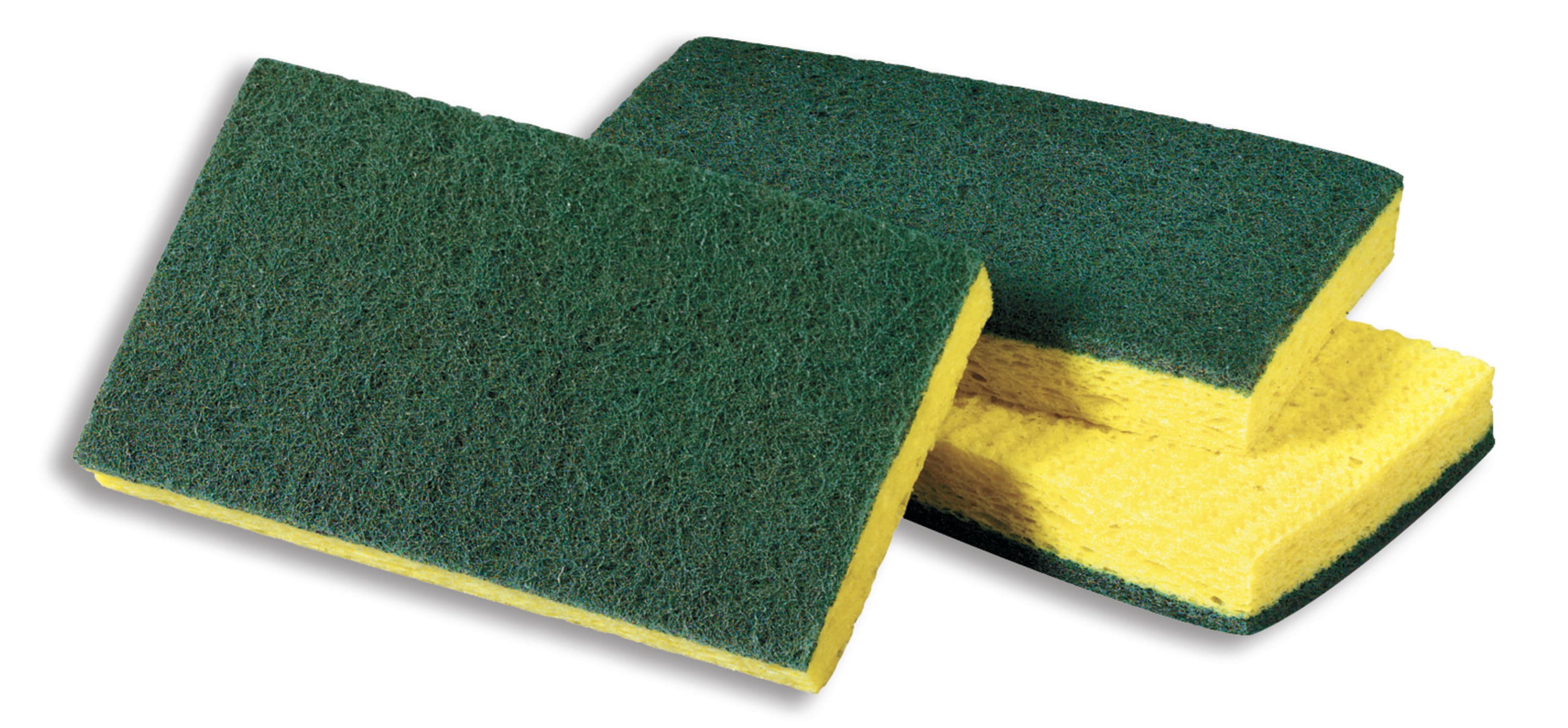 Scotch-Brite™ 74CC Scrubbing Sponge 6.1X3.6 IN Medium Duty Cellulose Green Yellow 10 Count/Pack 6 Packs/Case