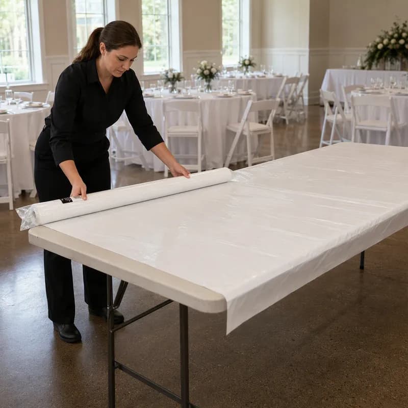 Table Cover Roll 40IN X300FT White 1/Roll