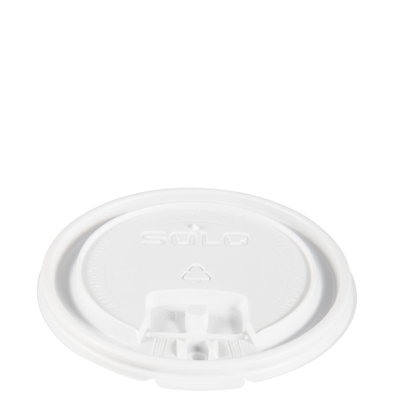 Solo® Lid 3.653X0.33 IN PS White For 10-24 OZ Hot Cup Lock-Back 100 Count/Bag 10 Bags/Case 1000 Count/Case