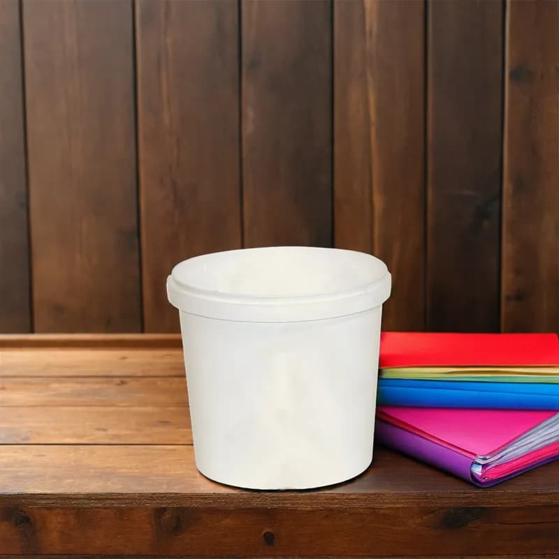 Bucket & Tub Base 80 OZ PP White Round Tamper-Evident Tamper-Resistant 207/Case