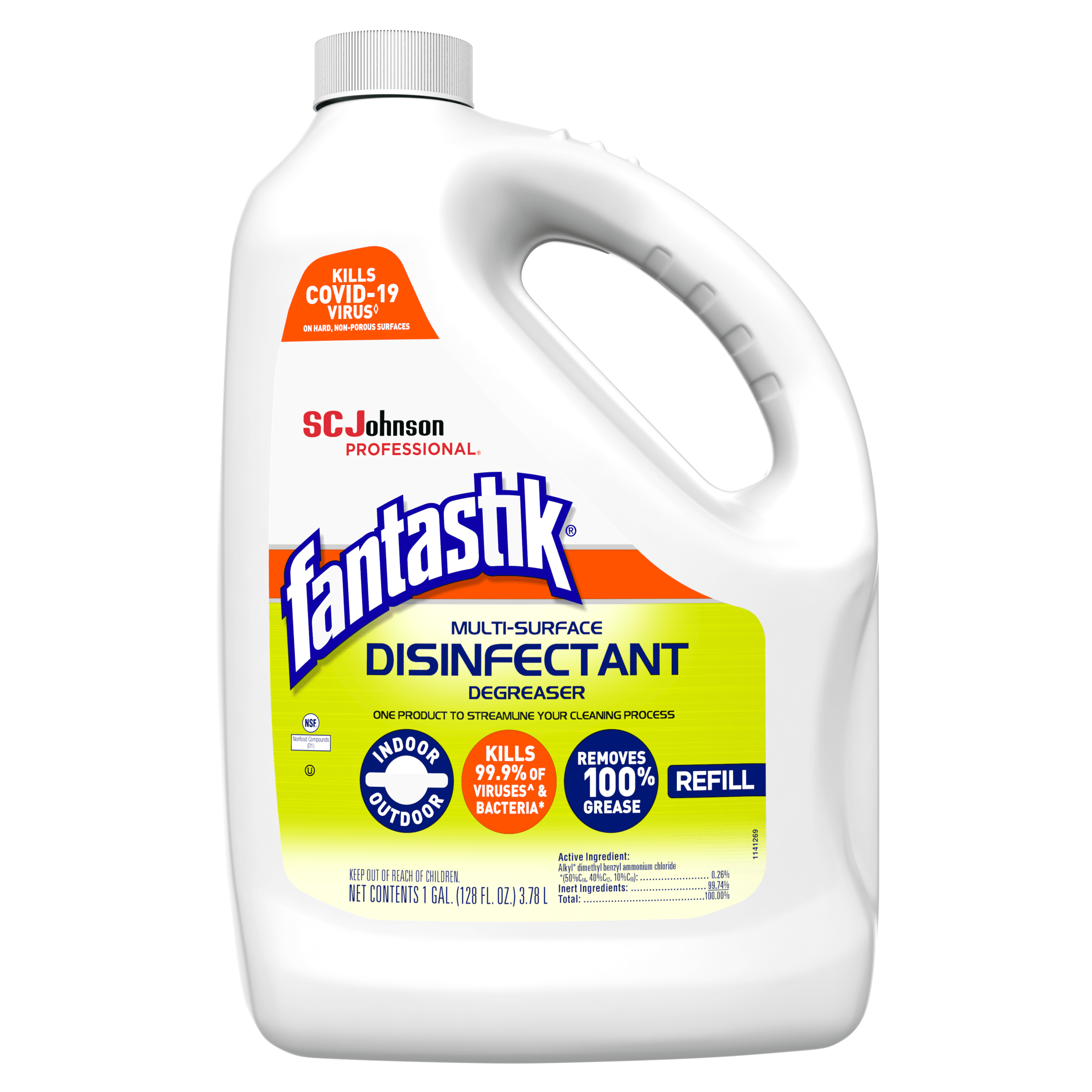 SC Johnson Professional® Fantastik® All Purpose Cleaner Disinfectant Degreaser 1 GAL Multi Surface 4/Case