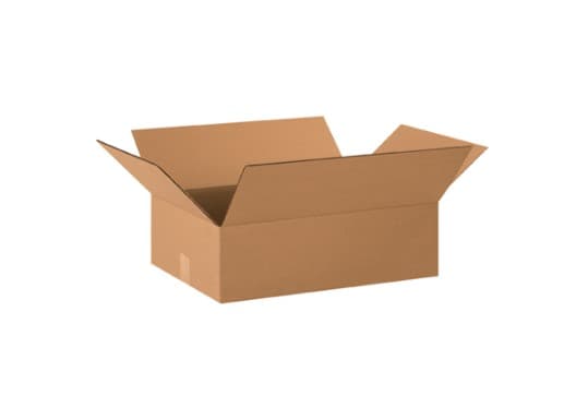Flat Box 20X14X6 IN Kraft Corrugated Cardboard 32ECT 200# 1/Each