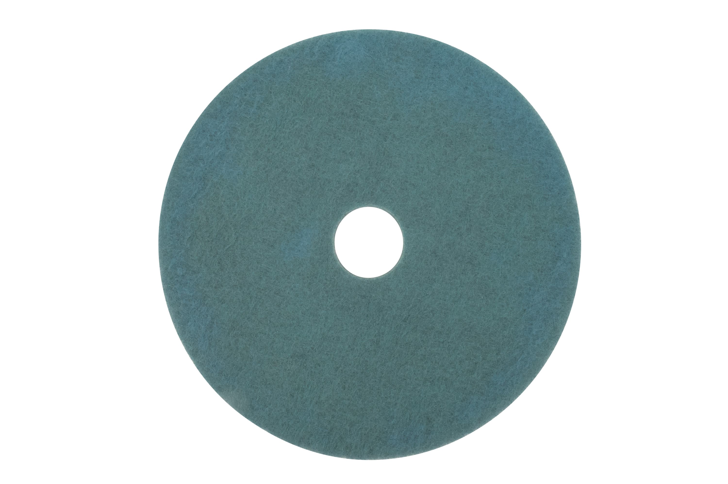 3M™ 3100 Burnishing Pad 19X1 IN Aqua Non-Woven Polyester Fiber Nylon Fiber 1500-3000 RPM Center Hole 5/Case