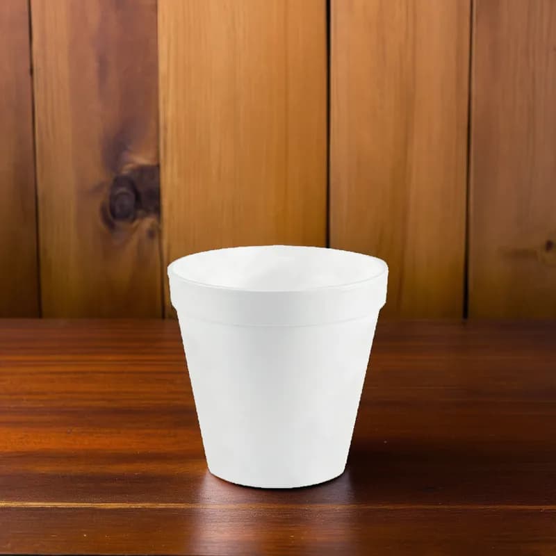 Food Container Base 32 OZ Polystyrene Foam White Round Squat 500/Case
