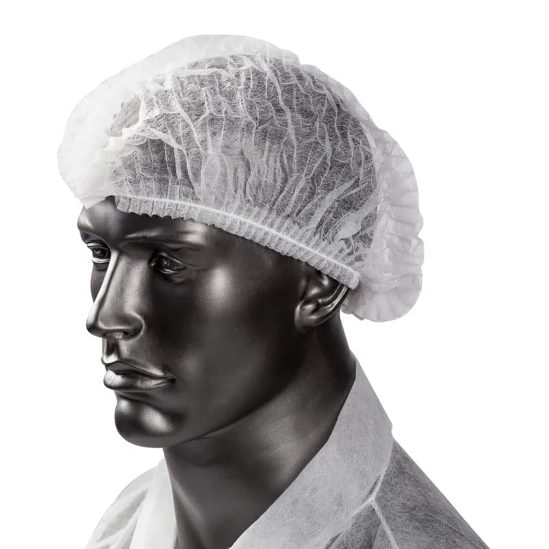 Bouffant Cap 21 IN White PP 100 Count/Pack 10 Packs/Case 1000 Count/Case