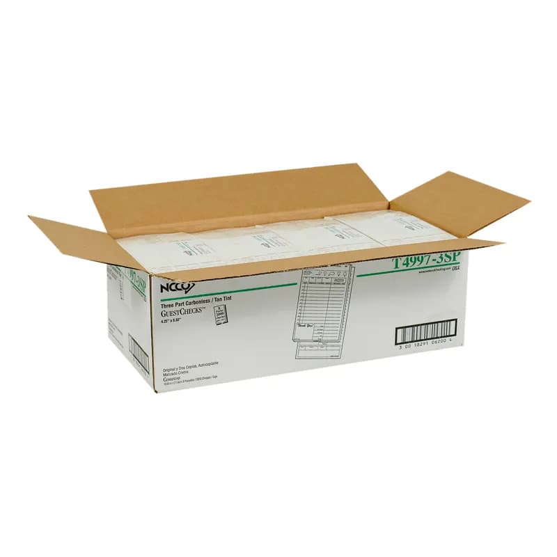Guest Check 4.25X8.5 IN 3-Point Loose Carbonless 2000 Count/Case 2 Cases/Pallet
