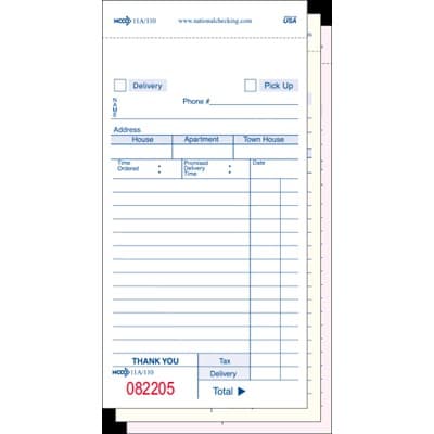 Delivery Form Paper White 3-Part Carbonless 14 Line 2000/Case