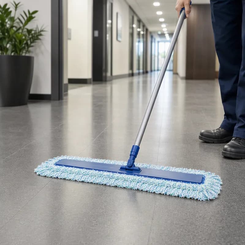 Dust Mop Head 24X5 IN Blue White 1/Each