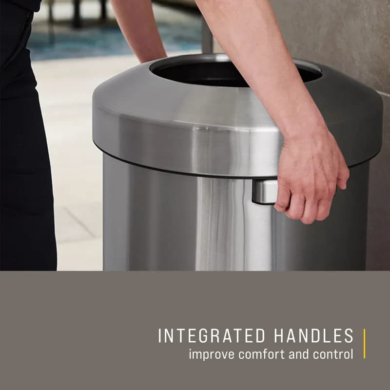 Refine™ 1-Stream 17.7X17.7X29.6 IN 23 GAL Stainless Round Metal With Open Lid 1/Each