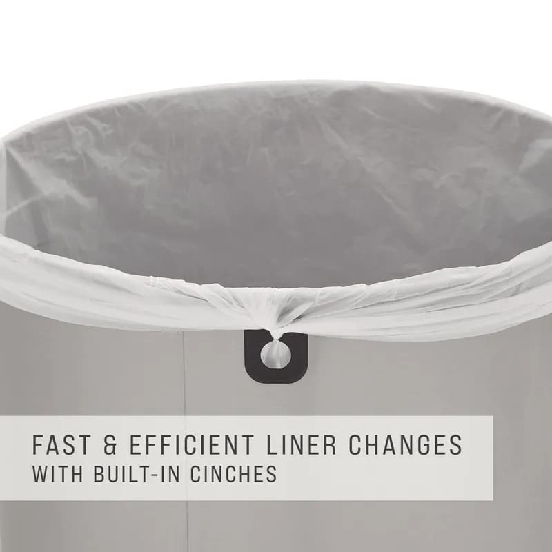 Refine™ 1-Stream 17.7X17.7X29.6 IN 23 GAL Stainless Round Metal With Open Lid 1/Each