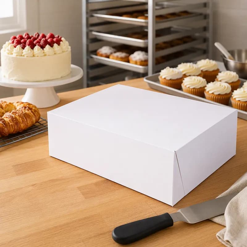 Bakery Box 14X10X4 IN White Standard 100/Case