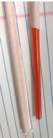 Super Jumbo Straw 8.25 IN Plastic Orange Stripe Wrapped Bagged 10000/Case
