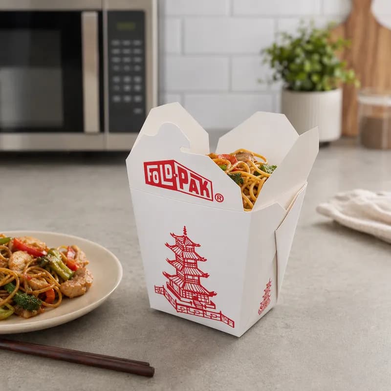 Fold-Pak® Food Pail White Pagoda Without Handle Microwave Safe 450/Case