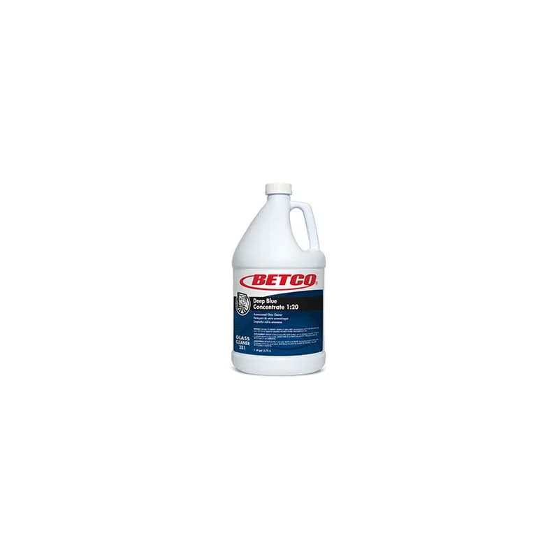 Deep Blue Glass Cleaner 1 GAL Multi Surface Alkaline Concentrate Liquid Ammoniated Phosphate-Free 4/Case