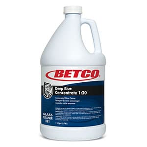 Deep Blue Glass Cleaner 1 GAL Multi Surface Alkaline Concentrate Liquid Ammoniated Phosphate-Free 4/Case