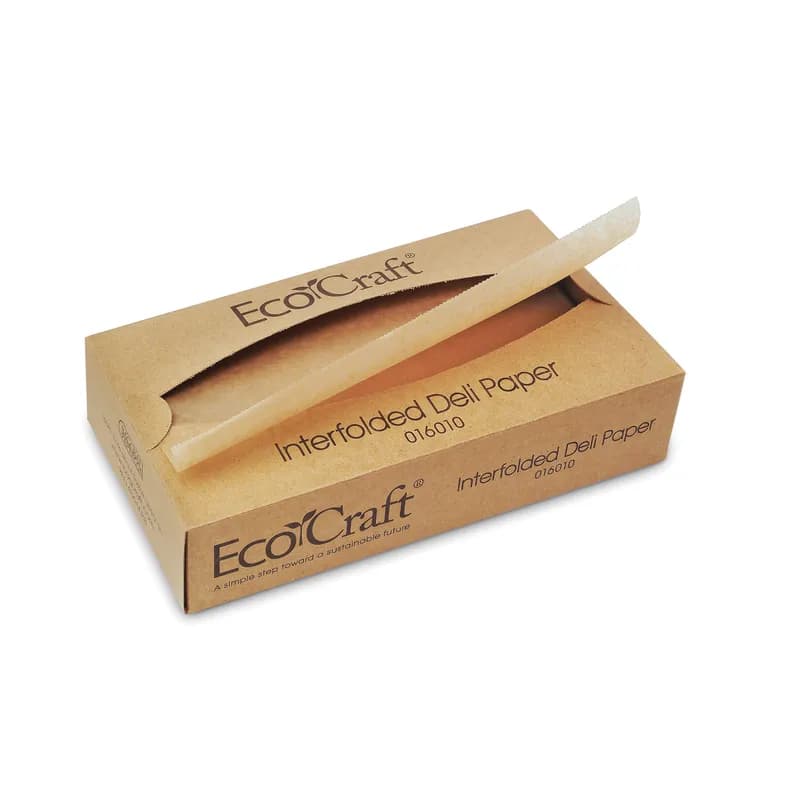Bagcraft® EcoCraft® Multi-Purpose Sheet 10X10.75 IN Dry Wax Paper Natural With Dispenser Box Interfold 6000/Case