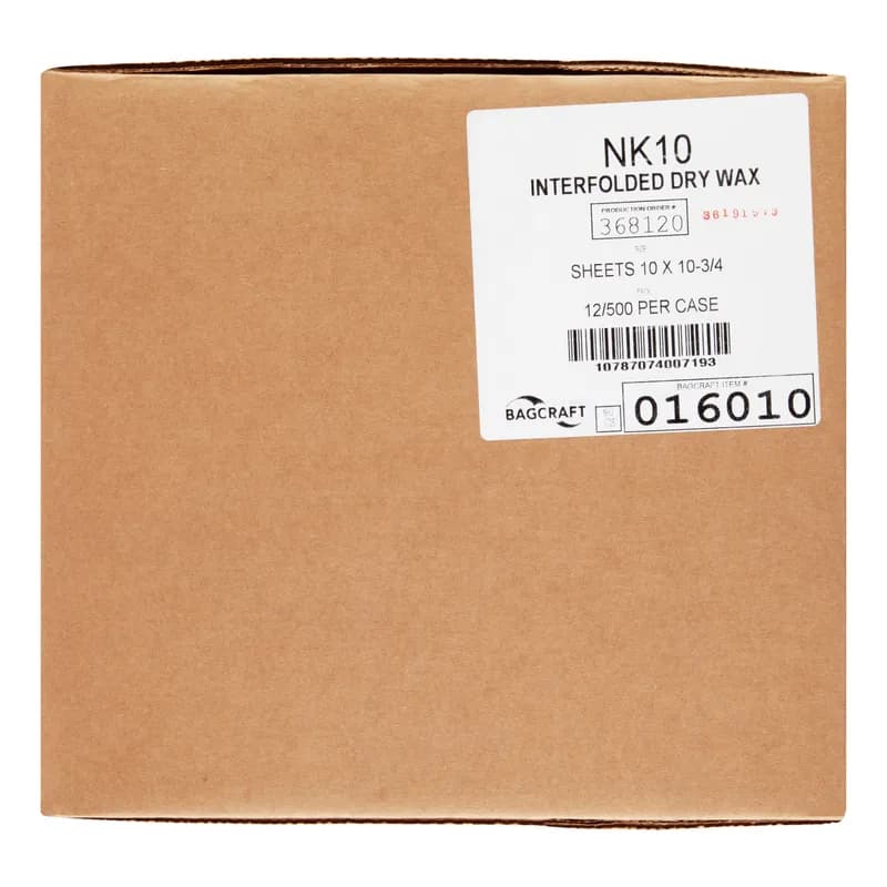 Bagcraft® EcoCraft® Multi-Purpose Sheet 10X10.75 IN Dry Wax Paper Natural With Dispenser Box Interfold 6000/Case