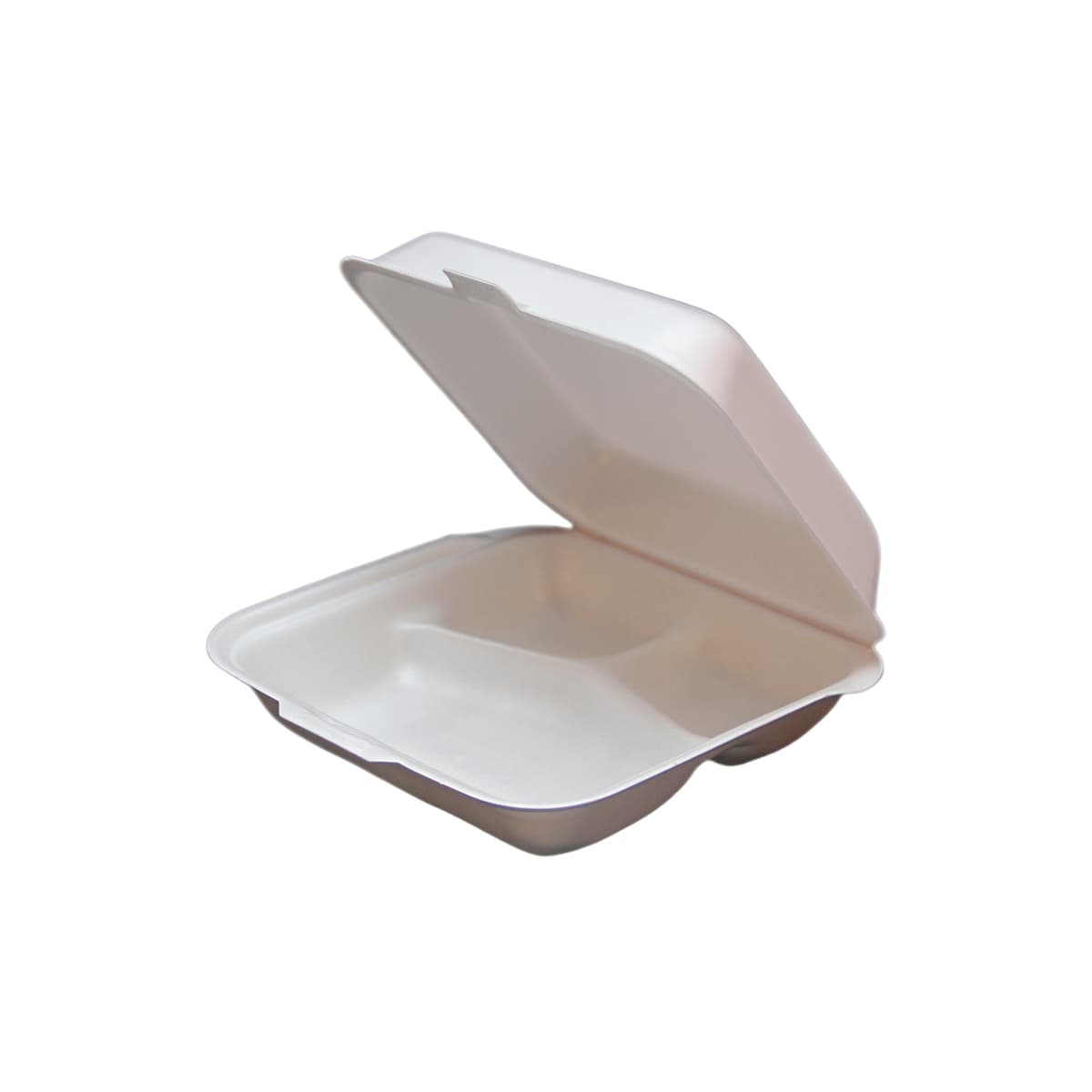 Regal Take-Out Container Hinged With Dome Lid 8X7.5X2.25 IN 3 Compartment Polystyrene Foam White Square 200/Case