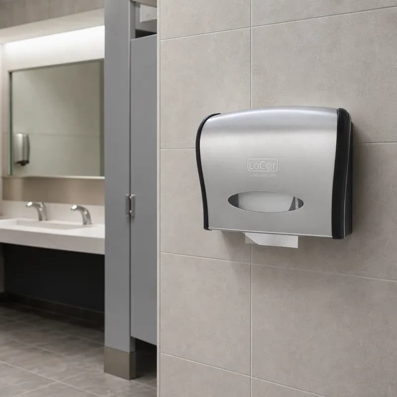 LoCor® Toilet Paper Dispenser Stainless Steel Silver Jumbo (JRT) High Capacity 1/Each