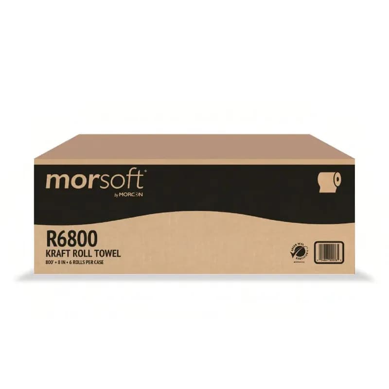 Morsoft® Roll Paper Towel 8IN X800FT Recycled Fiber Kraft Hardwound Universal 6/Case