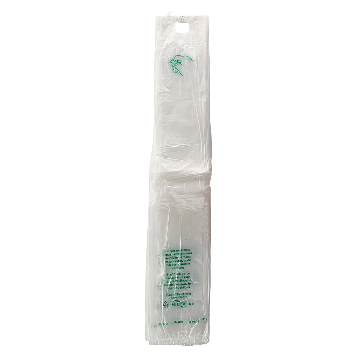 Hilex® QuikStar® Produce Bag 12X20 IN 8MIC Natural English/French Warning With Self-Opening (SOS) Closure FDA Star Seal 4000/Case