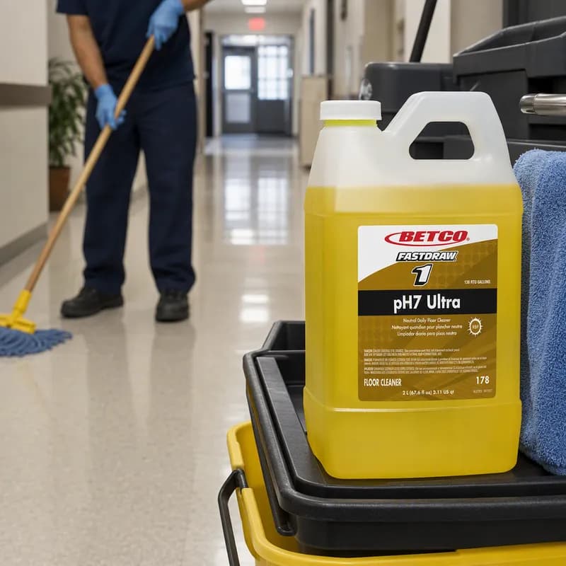 pH7 FastDraw® Ultra Lemon Floor Cleaner 2 L Daily Neutral Concentrate Liquid Low Foam 4/Case