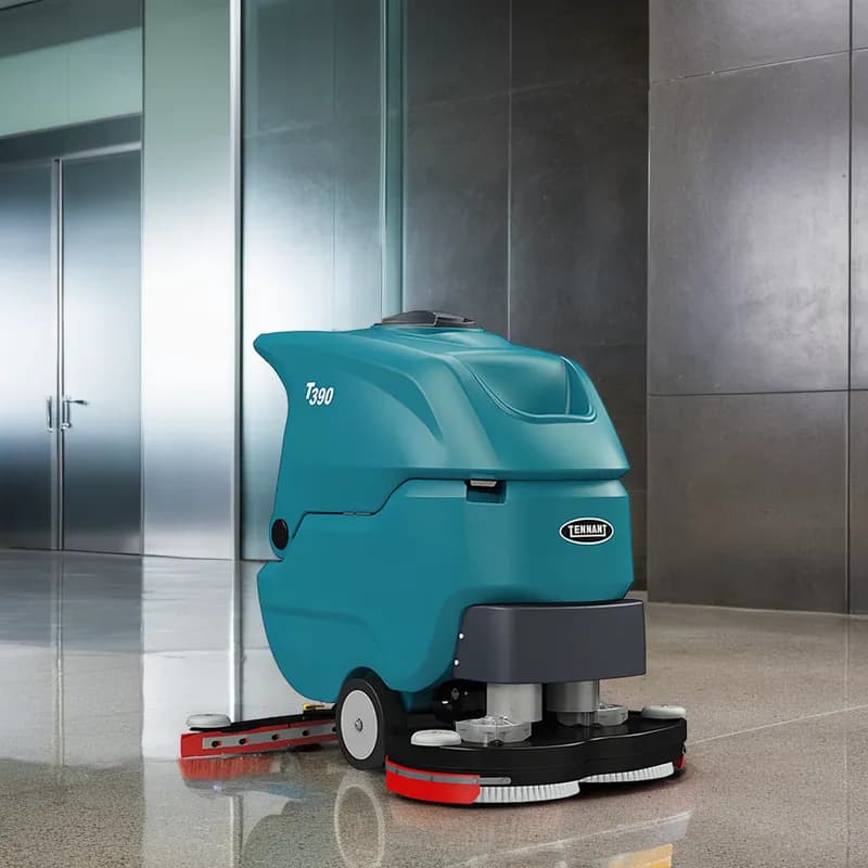 Tennant T390 Floor Scrubber 28IN Teal Self Propel Walk Behind AGM Battery 1/Each