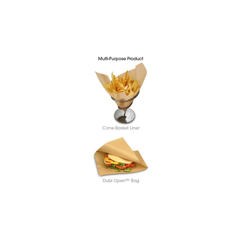 Bagcraft® EcoCraft Dubl Open® Bag 9X10 IN Wax Coated Paper Kraft Grease Resistant 1000/Case
