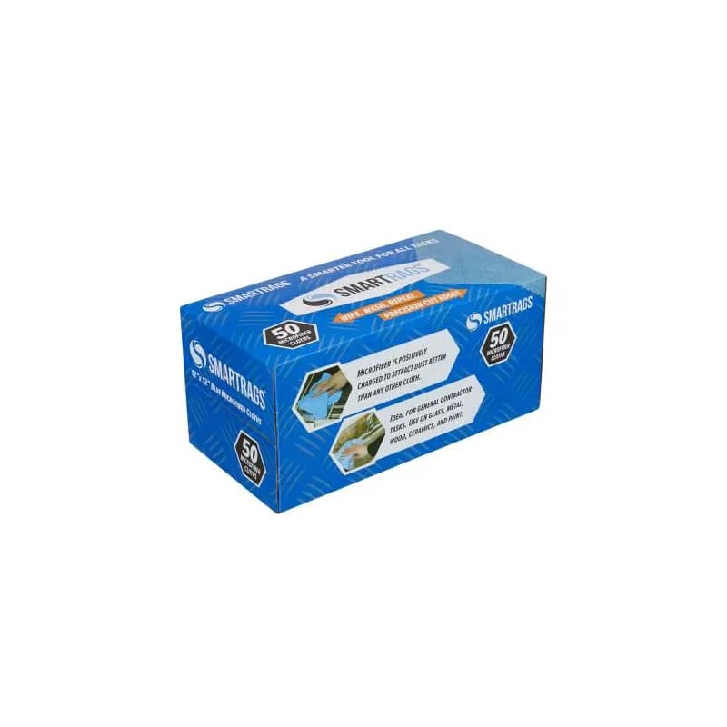 SmartRags® Cleaning Rag 12X12 IN Microfiber Blue Square 200 GSM 50 Count/Box 8 Box/Case