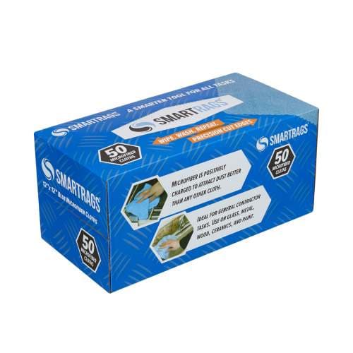 SmartRags® Cleaning Rag 12X12 IN Microfiber Blue Square 200 GSM 50 Count/Box 8 Box/Case