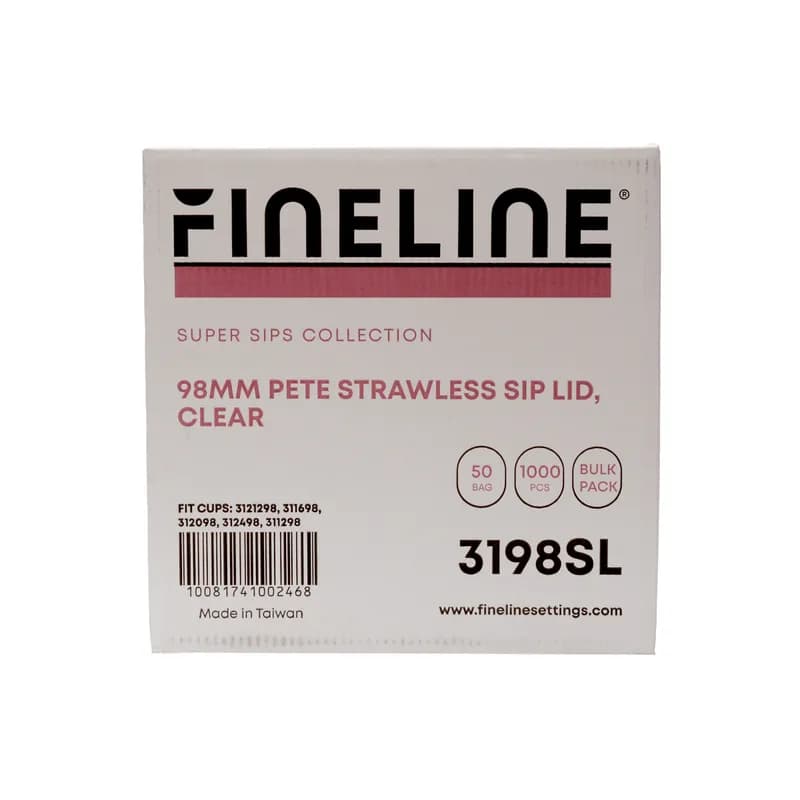 Lid 98MM PET For Cup Sip Through Strawless 1000/Case