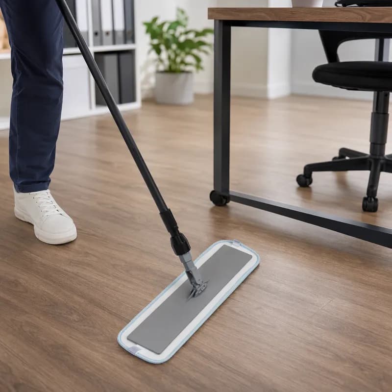 Dust Mop 24 IN Microfiber Threaded Hook and Loop Back 1/Each