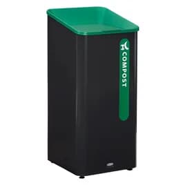 Sustain Compost 1-Stream Compost Can 20.47X20.87X39.37 IN 23 GAL Black Green Metal Resin With Hinged Lid 1/Each