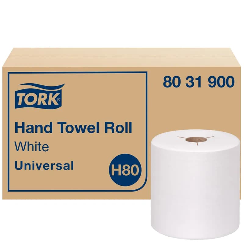Tork Roll Paper Towel H80 8IN X800FT White Embossed Universal Refill 1 Count/Pack 6 Packs/Case 6 Count/Case