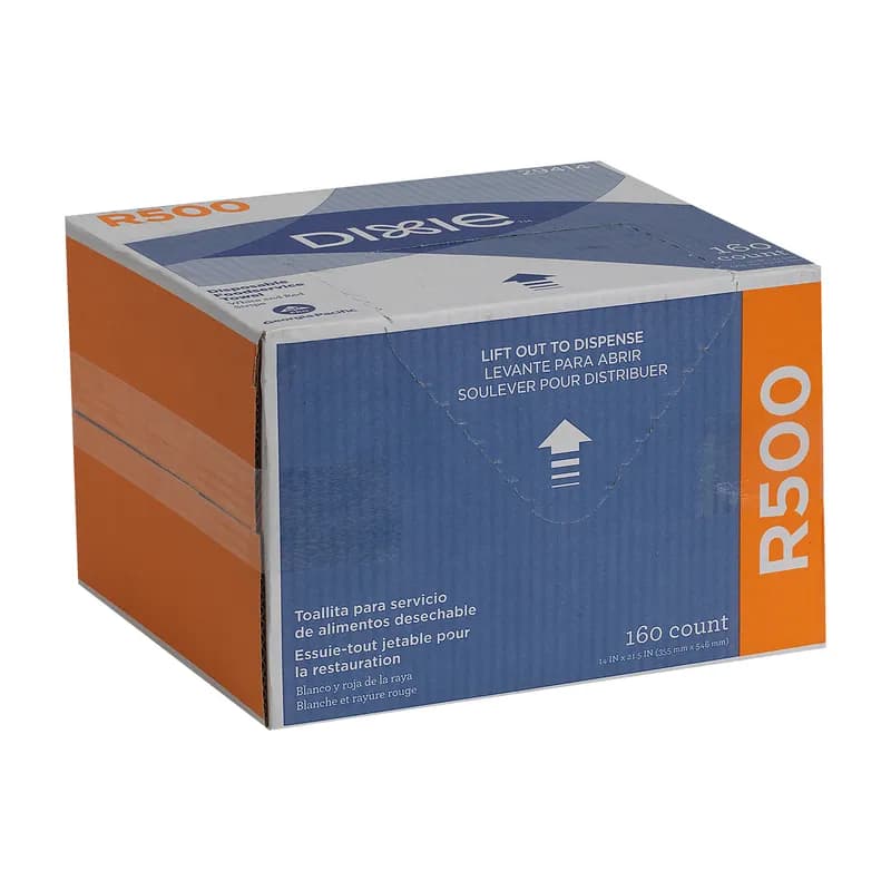 Dixie® Cleaning Wipe 1 PLY White Red Stripe Disposable 160/Case