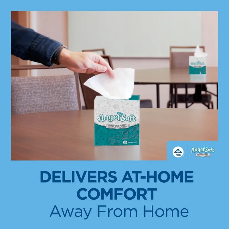 Angel Soft Professional® Facial Tissue 8X5 IN 2PLY White 1/2 Fold 50 Sheets/Pack 60 Packs/Case 3000 Count/Case