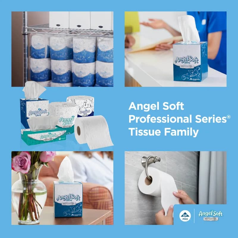 Angel Soft Professional® Facial Tissue 8X5 IN 2PLY White 1/2 Fold 50 Sheets/Pack 60 Packs/Case 3000 Count/Case