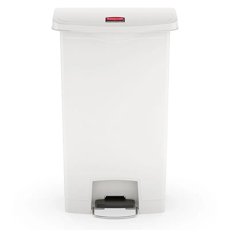 Slim Jim® Trash Can 24 GAL White Resin Step-On 1/Each