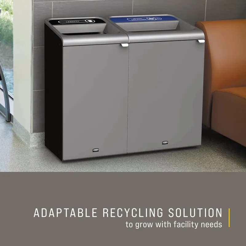 Configure Landfill 1-Stream Trash Can 19.59X19.5X37.97 IN 23 GAL Gray Metal 1/Each