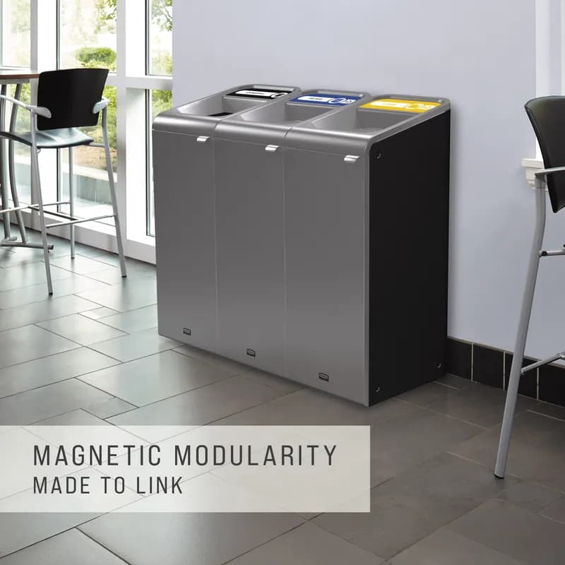 Configure Landfill 1-Stream Trash Can 19.59X19.5X37.97 IN 23 GAL Gray Metal 1/Each
