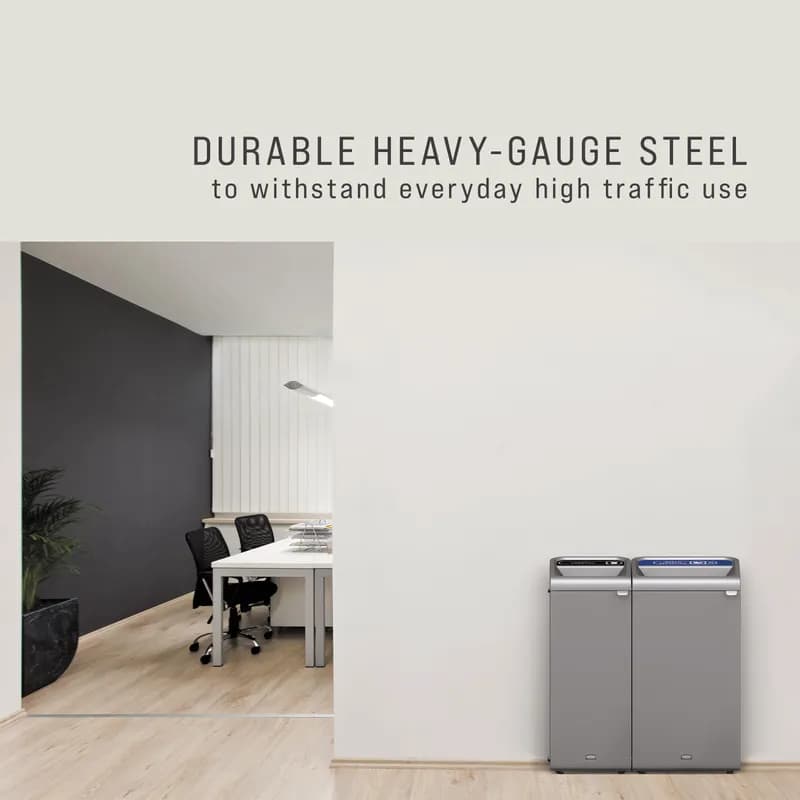 Configure Landfill 1-Stream Trash Can 19.59X19.5X37.97 IN 23 GAL Gray Metal 1/Each